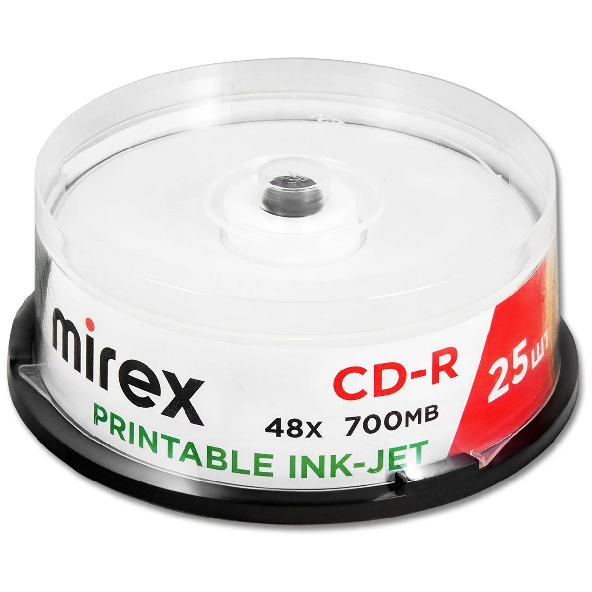 Диск CD-R Mirex 700 Mb, 48х, Cake Box (25), Ink Printable (25/300)
