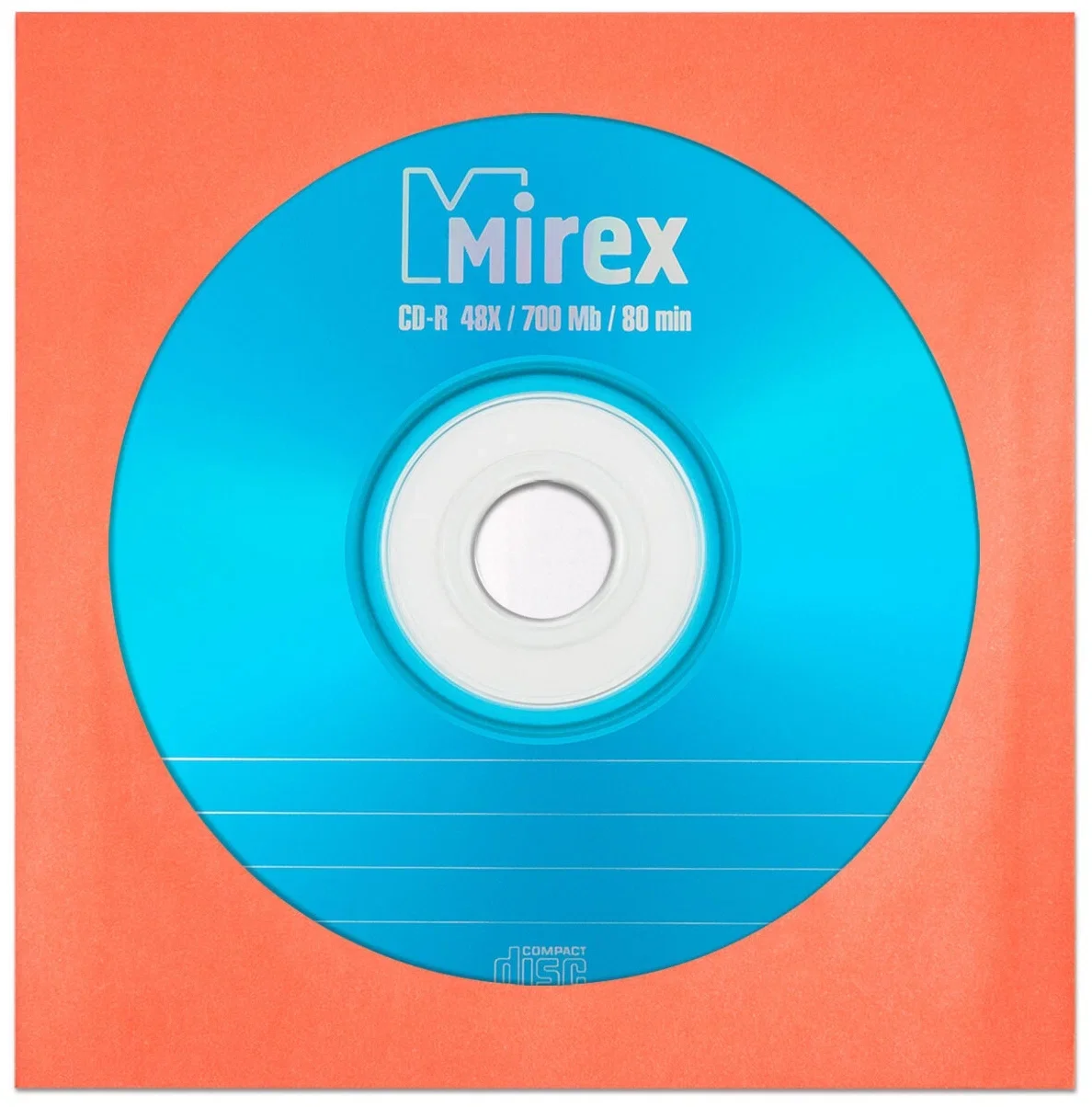Диск CD-R Mirex 700 Mb, 48х, Standart, Бум. конверт (1), (1/600)