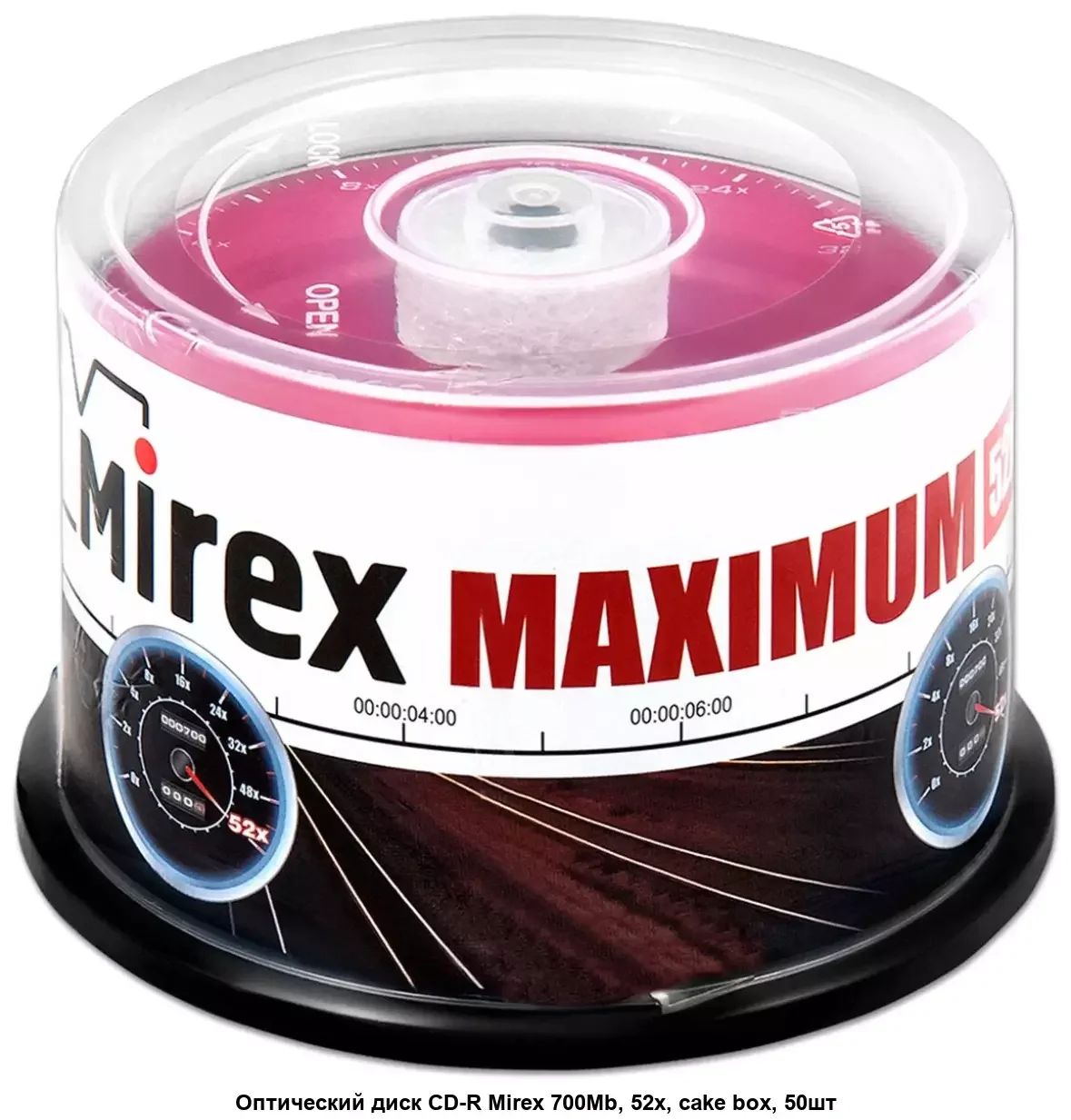 Диск CD-R Mirex 700 Mb, 52х, Maximum, Cake Box (50), (50/300)