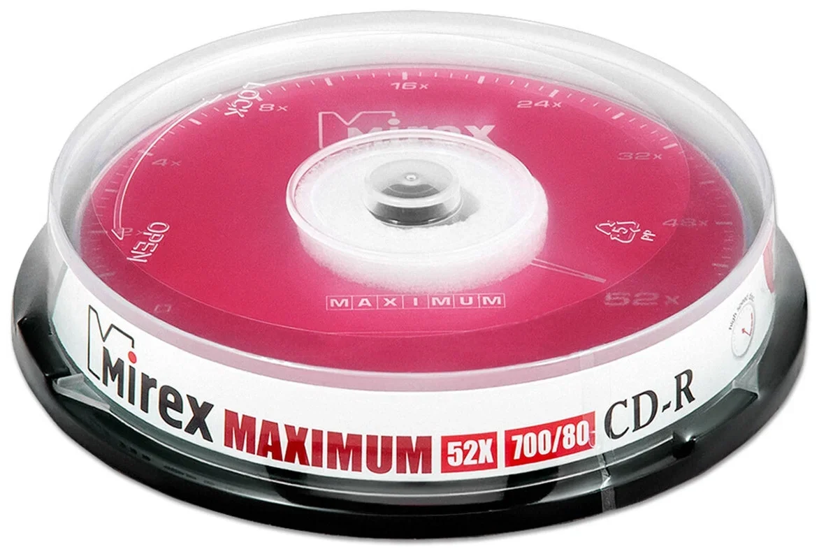 Диск CD-R Mirex 700 Mb, 52х, Maximum, Cake Box (50), (50/300)