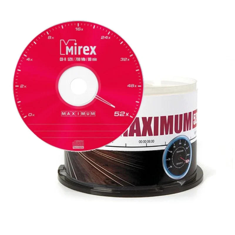 Диск CD-R Mirex 700 Mb, 52х, Maximum, Cake Box (50), (50/300)