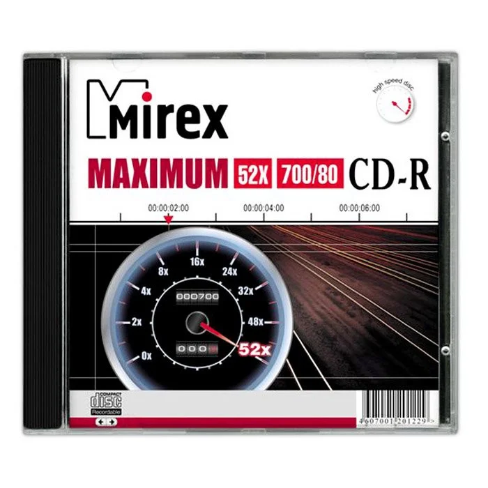 Диск CD-R Mirex 700 Mb, 52х, Maximum, Slim Case (1), (1/200)