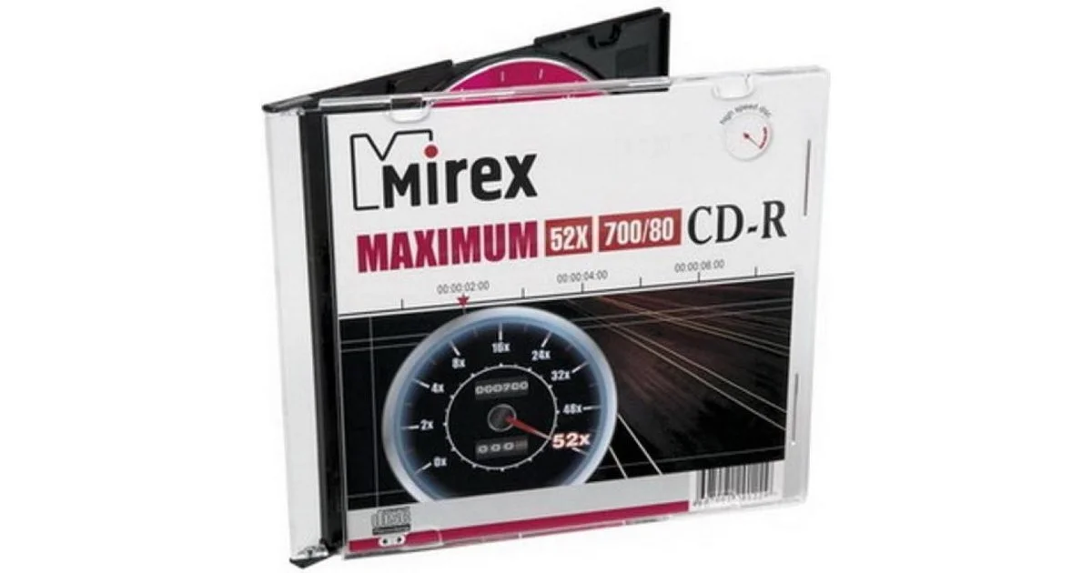 Диск CD-R Mirex 700 Mb, 52х, Maximum, Slim Case (1), (1/200)