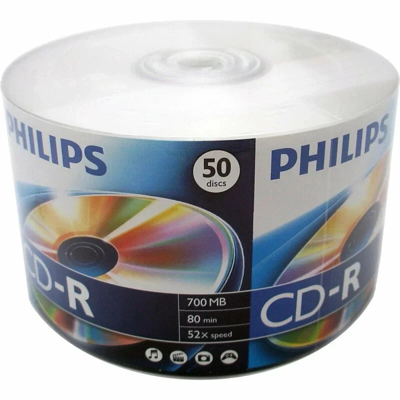 Диск CD-R Philips 700 Mb, 52х, Cake Box (50)