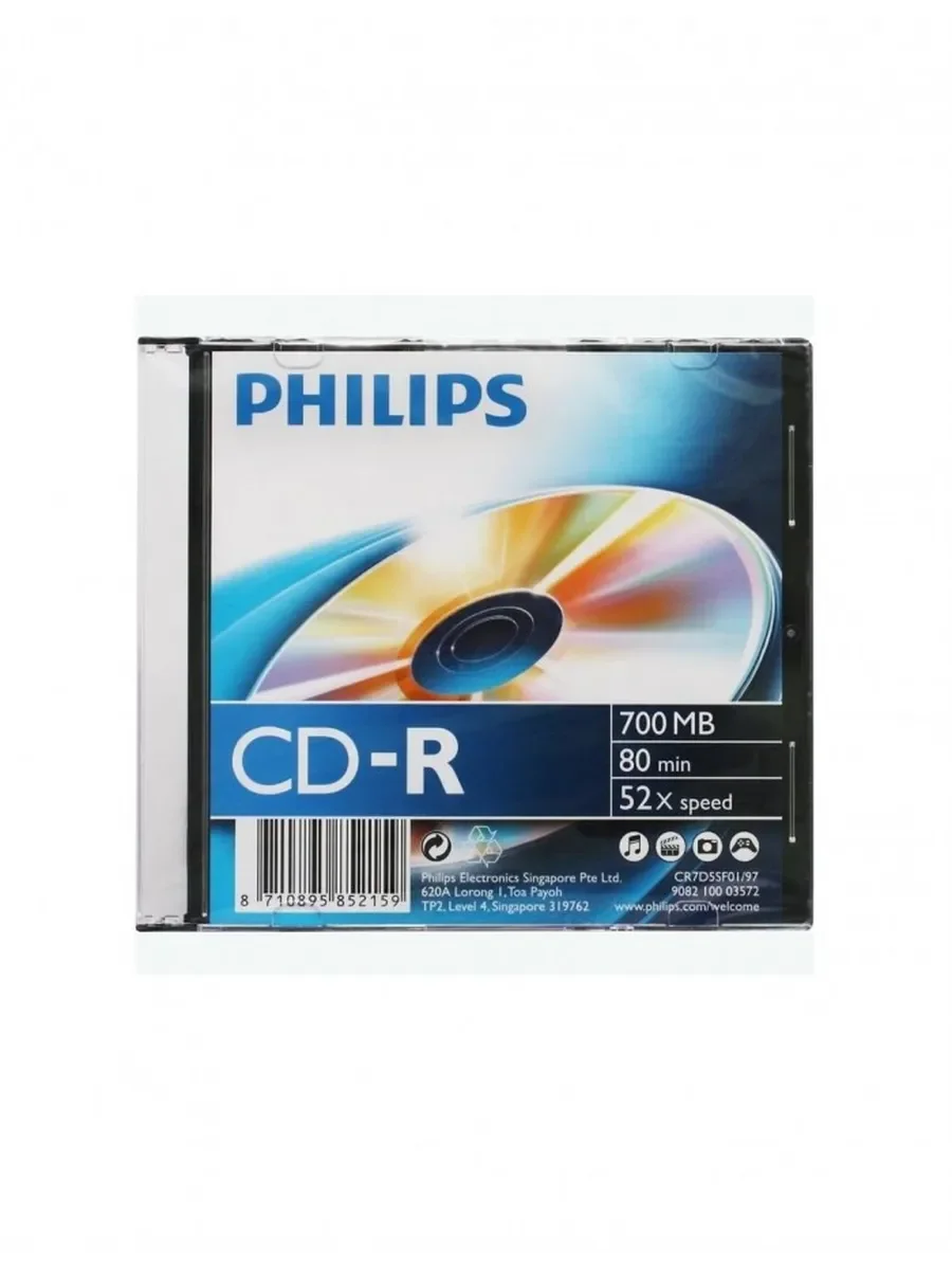 Диск CD-R Philips 700 Mb, 52х, Slim Case (1)