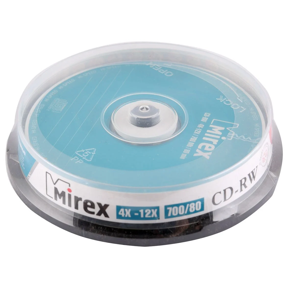 Диск CD-RW Mirex 700 Mb, 12х, Cake Box (10), (10/300)