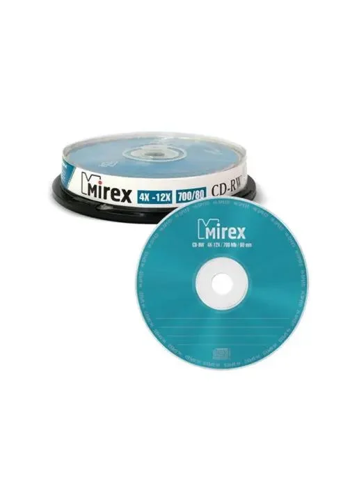 Диск CD-RW Mirex 700 Mb, 12х, Cake Box (10), (10/300)