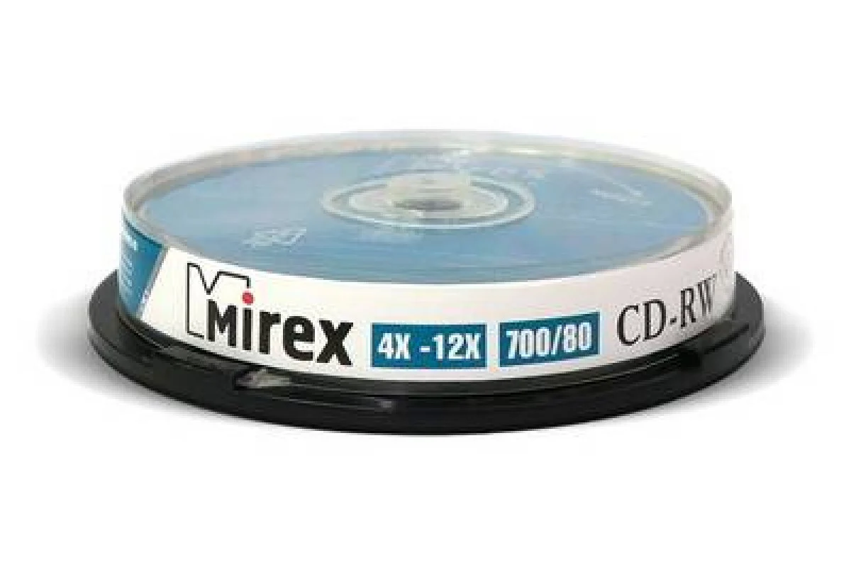 Диск CD-RW Mirex 700 Mb, 12х, Cake Box (25), (25/300)
