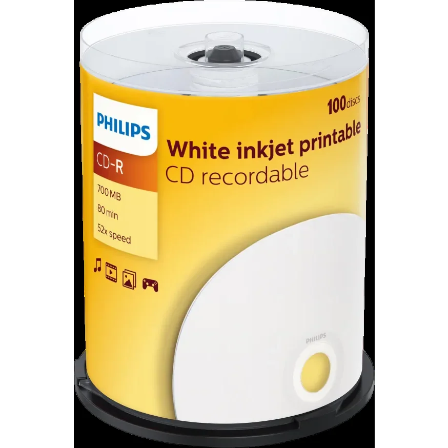 Диск CD-RW Philips 700 Mb, 12х, Cake Box (100)