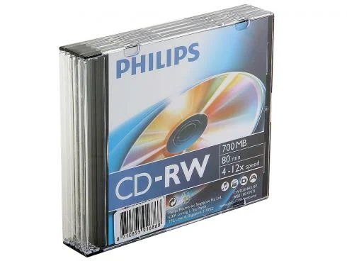 Диск CD-RW Philips 700 Mb, 12х, Бум.конверт (1)