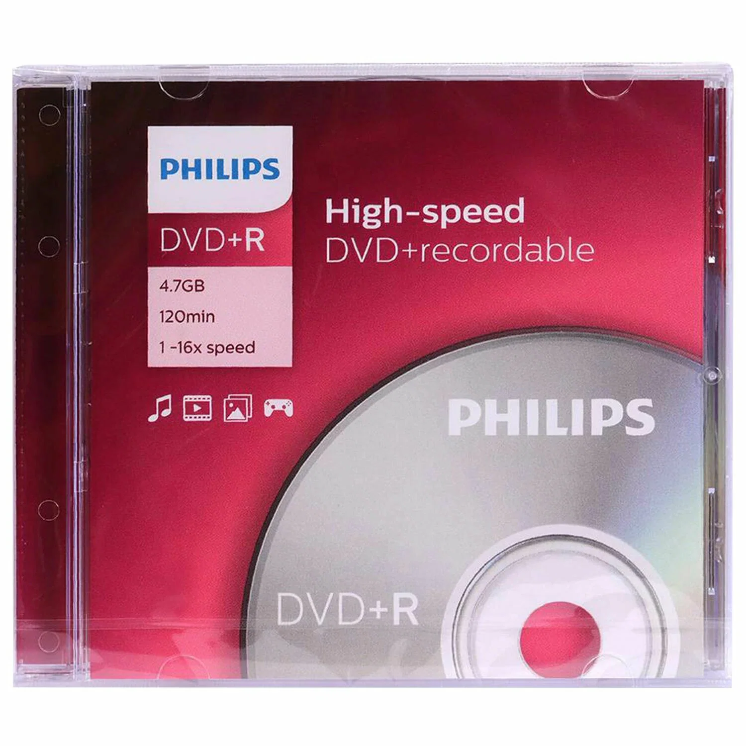 Диск DVD-R Philips 4.7 Gb, 16x, Slim Case (1)
