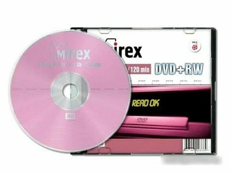 Диск DVD+RW Mirex 4.7 Gb, 4x, Slim Case (1), (1/50)