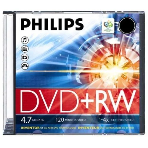 Диск DVD-RW Philips 4.7 Gb, 4x, Slim Case (1)