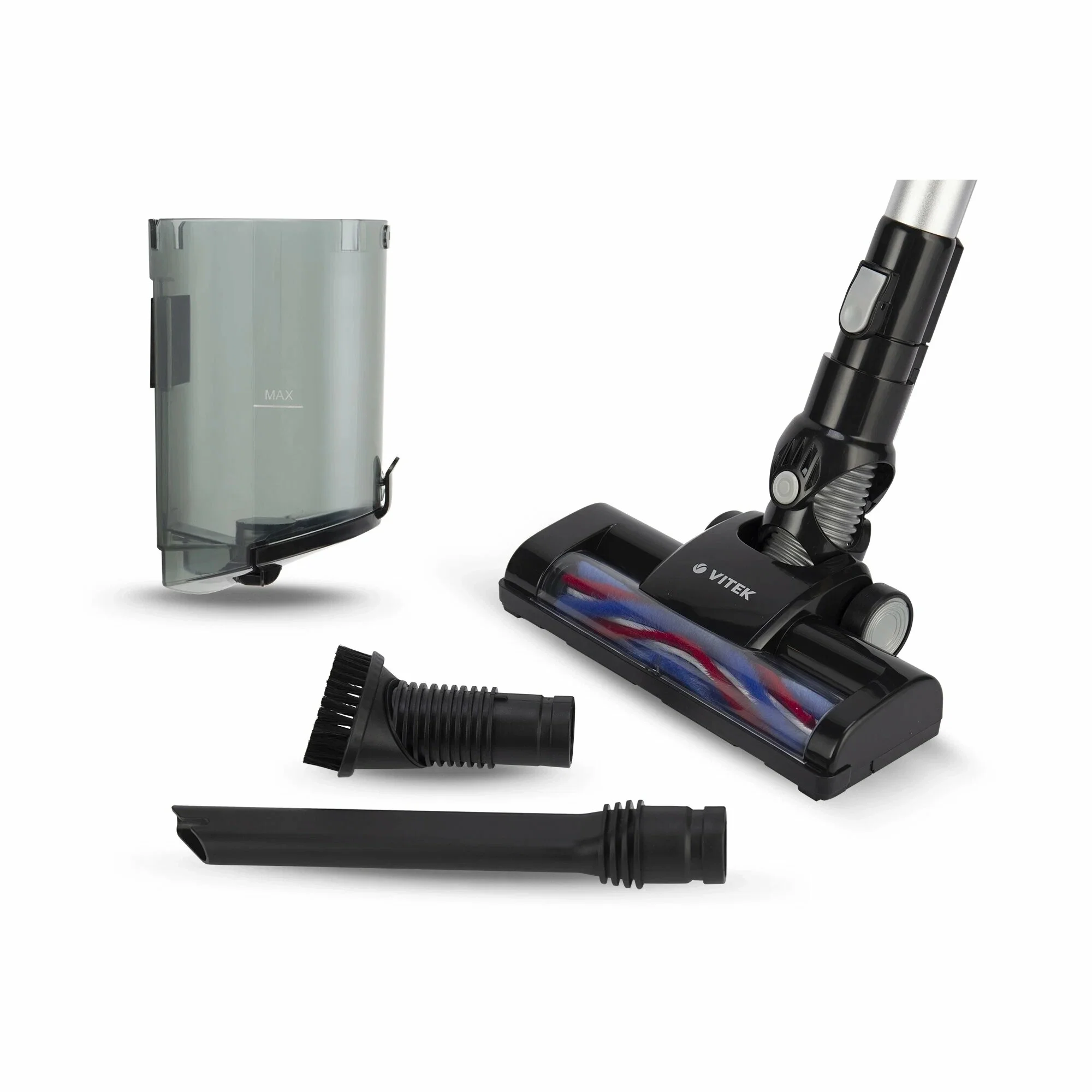 Пылесос вертикальный Vitek Midnight VT-1832, 120Вт, черный/серебристый