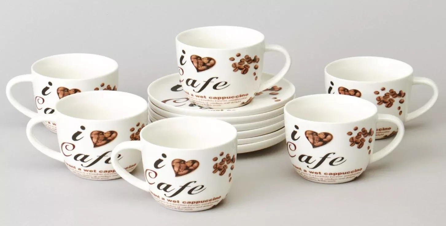 ЧАЙНЫЙ НАБОР LEFARD "COFFEE MANIA" НА 6 ПЕР. 12 ПР. 250 МЛ