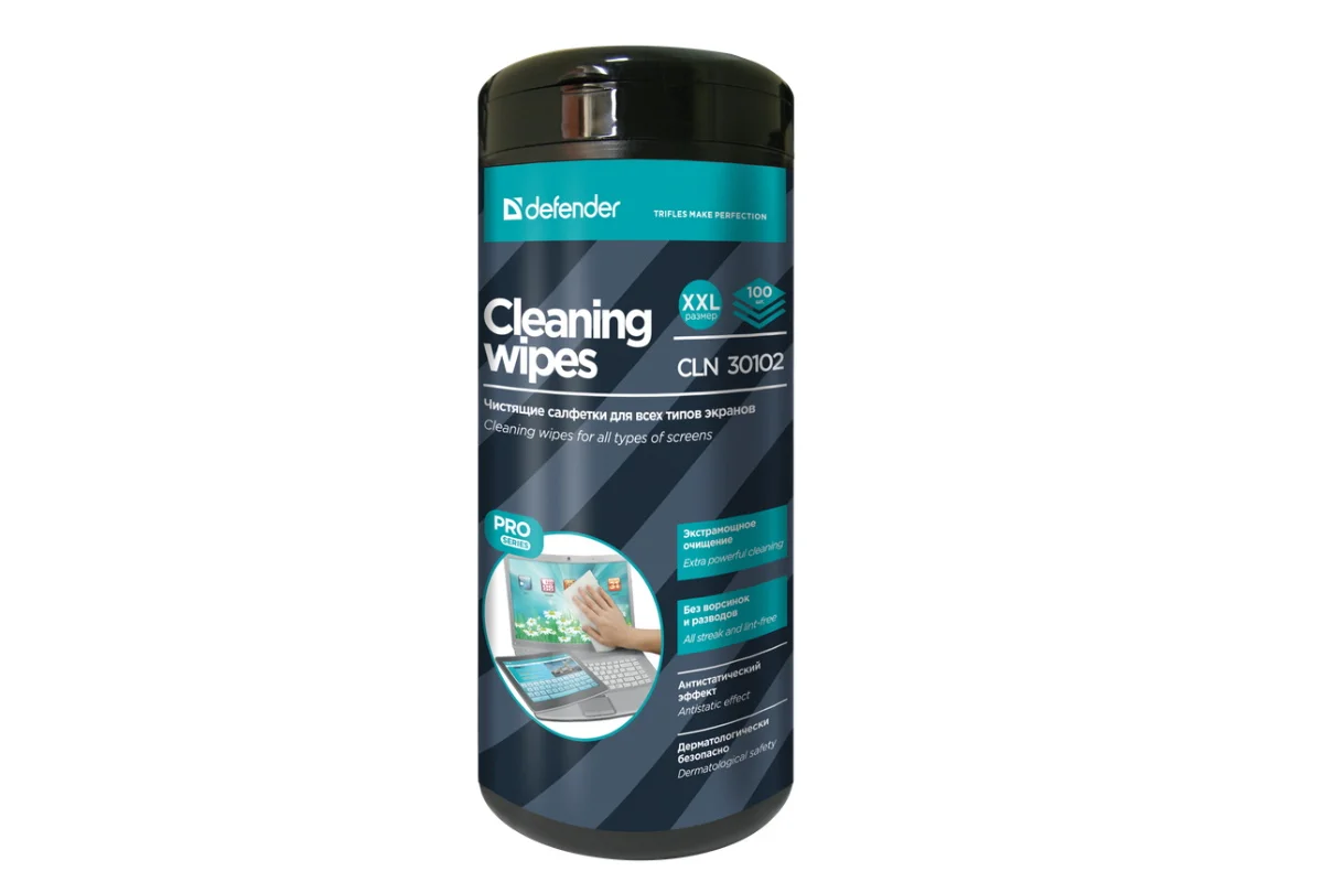 Defender Чистящие салфетки CLN 30100 Pro для поверхностей / термобонд / 110 шт/ Россия.