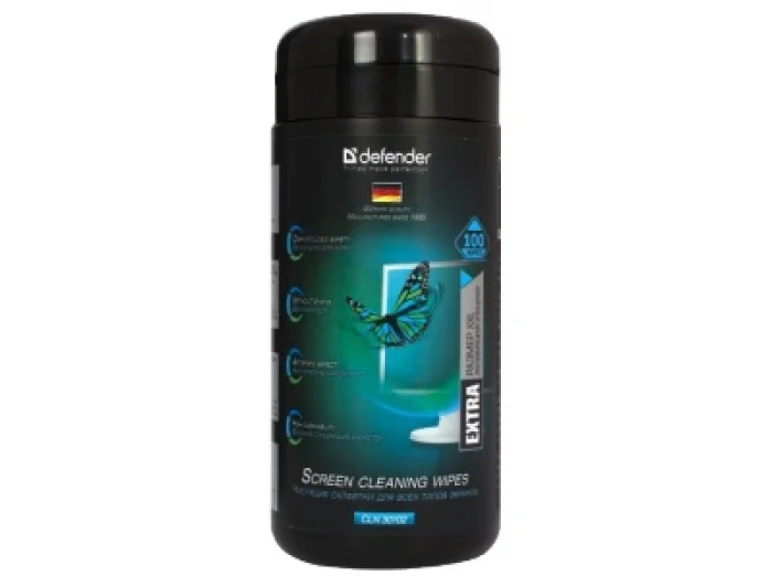 Defender Чистящие салфетки CLN 30102 Pro для экранов / нетканый материал "wetlaid"/ 100 шт/ Россия.