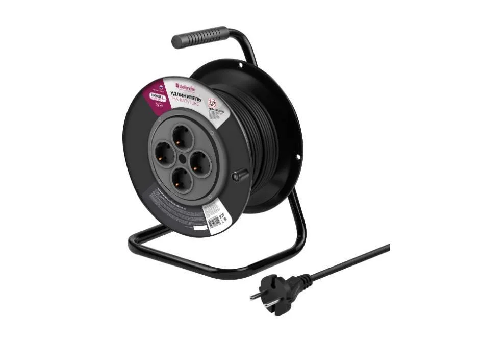 Defender Удлинитель на катушке ExtR2G-01-30 6А, 30м, без заземления