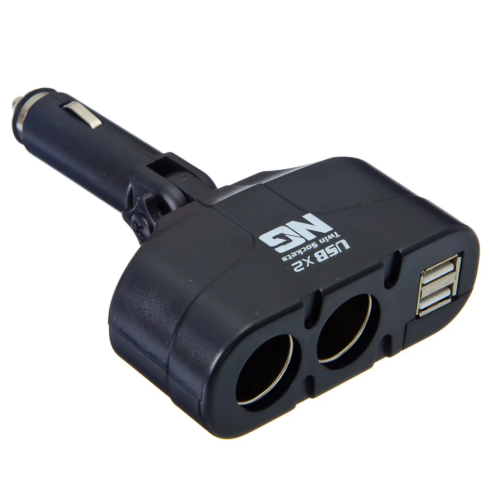 VETTA NEW GALAXY Разветвитель прикуривателя, 2 выхода + 2 USB 1000mA, 60W, LED индикация, 12/24В