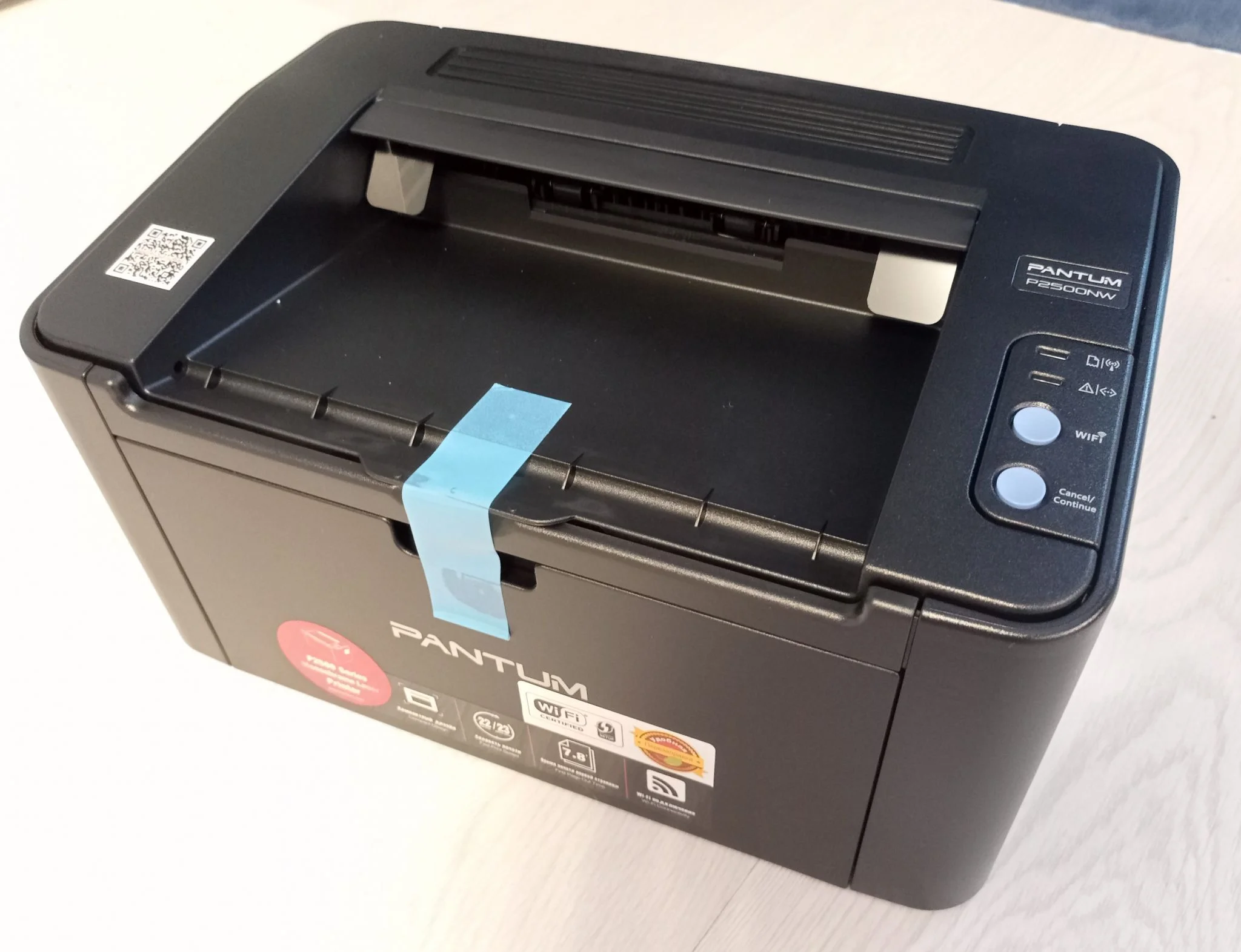 Принтер лазерный Pantum P2500NW (черно-белая печать, A4, 22 стр., 1200x1200 dpi, 128Mb, USB2.0, сетевой, WiFi, черный)