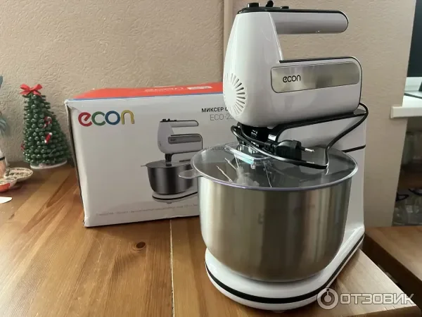 Миксер ECON ECO-230MX, 350Вт, 5 скоростей, бело-серебристый
