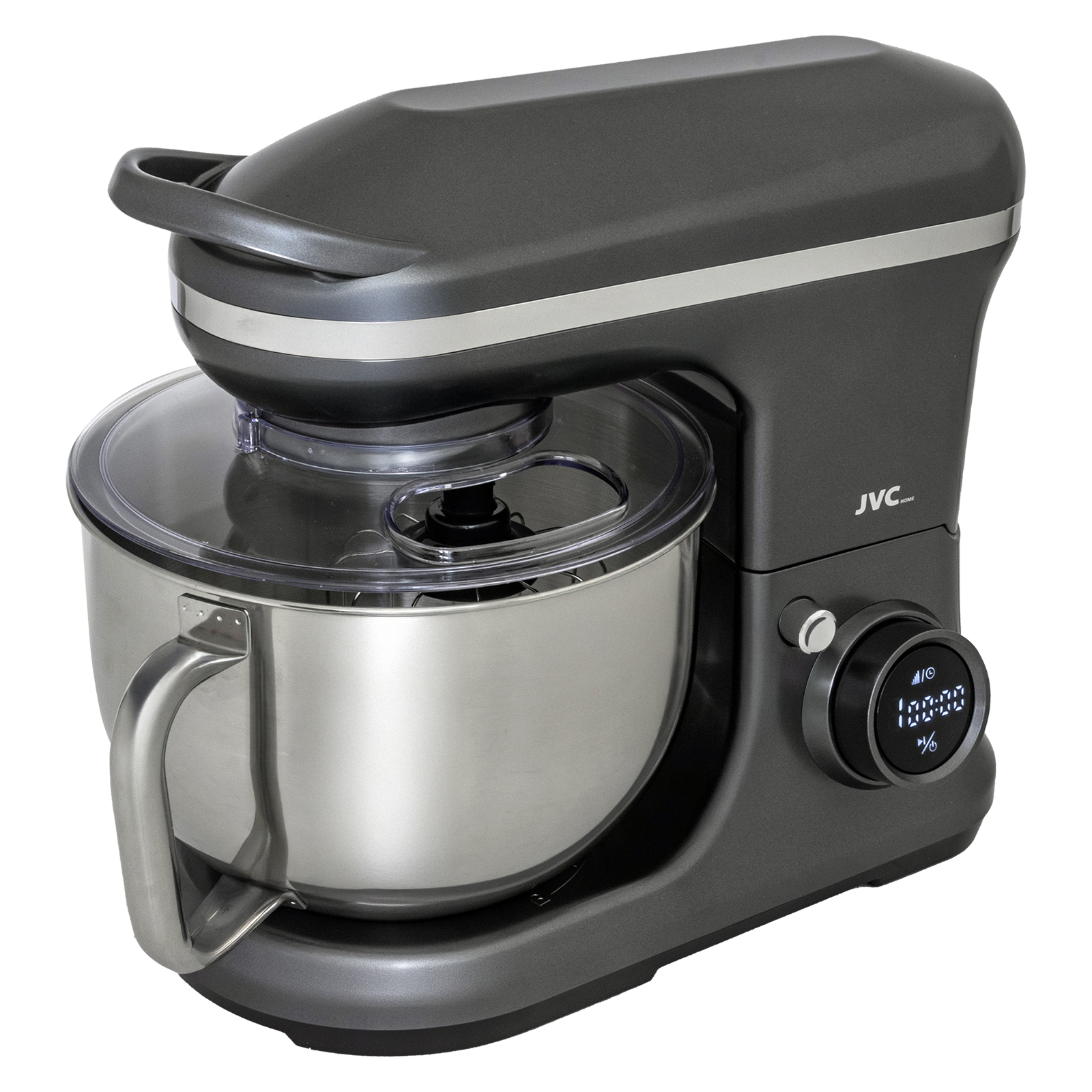 Миксер-тестомес JVC JK-MX520, 1600Вт, 8 скоростей, чаша 5,5/4,5, темно-серая