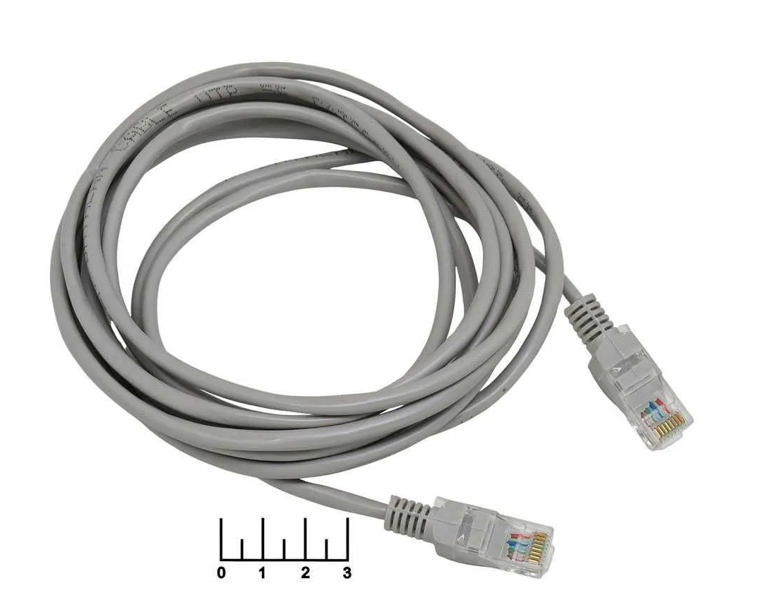 Коммутационный шнур 3м (патчкорд 8P8C) RJ-45 <=> RJ-45