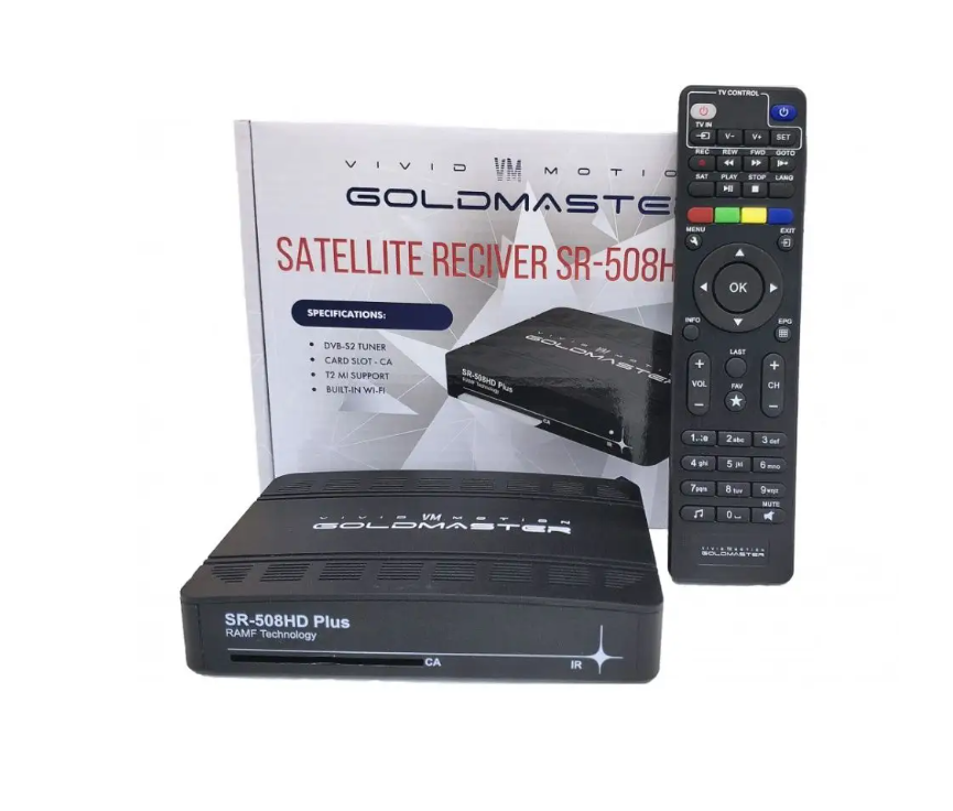 Ресивер спутниковый GoldMaster SR-508HD Plus (WiFi,Full HD, DVB- S/S2/T2-Mi , QPSK/универсальный ДУ)
