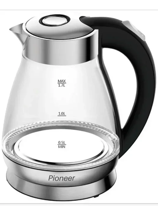 Эл,чайник  Pioneer KE525M white, 2400Вт, 1,8л, металл, двойные стенки корпуса, холодное прикосновени