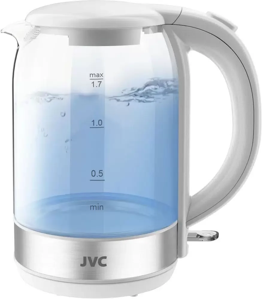 Эл,чайник JVC JK-KE1810 white, 2400Вт, 1,8л, металл, нержавеющая сталь внутри, пластик снаружи