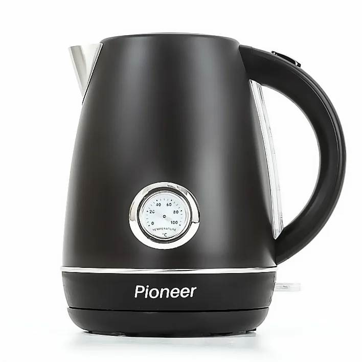 Эл,чайник Pioneer KE525M black, 2400Вт, 1,8л, металл, двойные стенки корпуса, холодное прикосновение