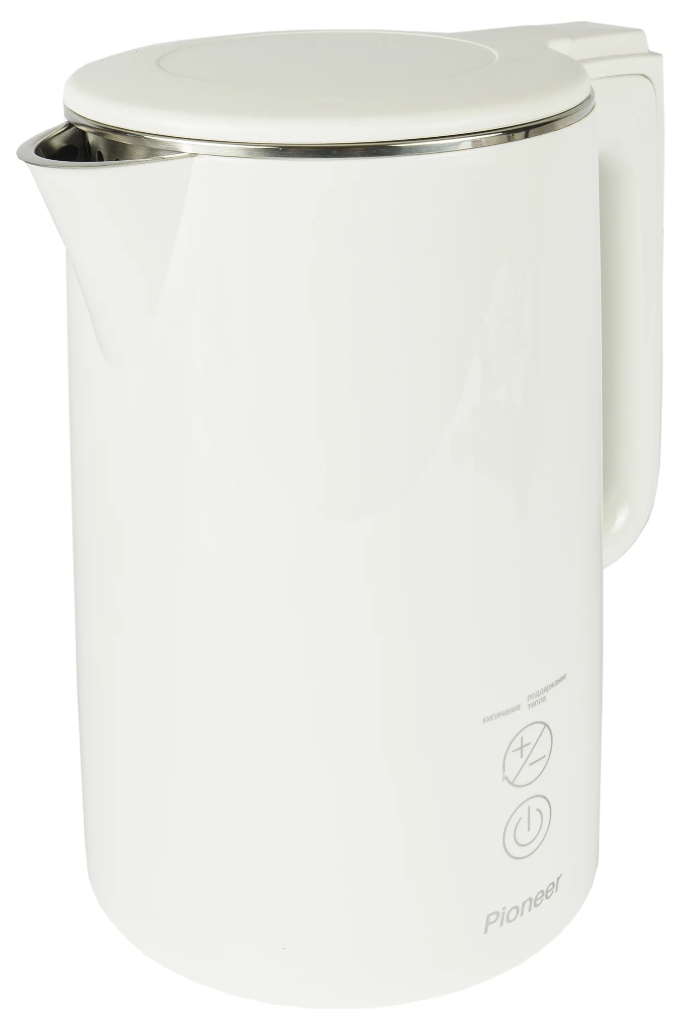 Эл,чайник Pioneer KE530M white, 2400Вт, 1,8л, металл, двойные стенки корпуса, холодное прикосновение