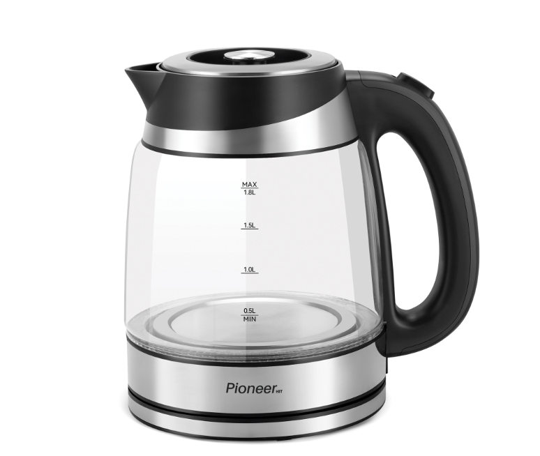 Эл,чайник Pioneer KE800G, 1,8л, 2400Вт, стекло, подставка с вращением на 360⁰