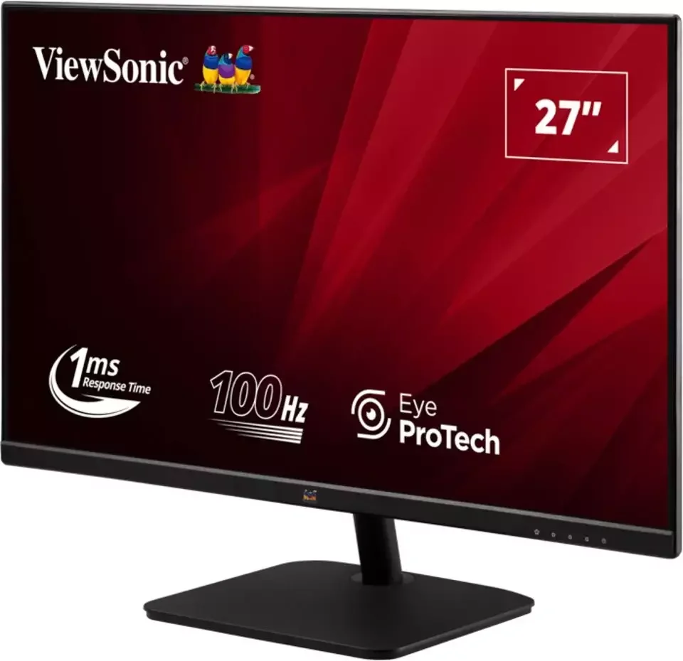 Монитор 27" ViewSonic VA2732-H-2 IPS 1920x1080, 100 Гц, 1 мс (MPRT), 16:9, 250 кд/м², VGA, HDMI 1.4, HDR10, Adaptive-Sync, черный