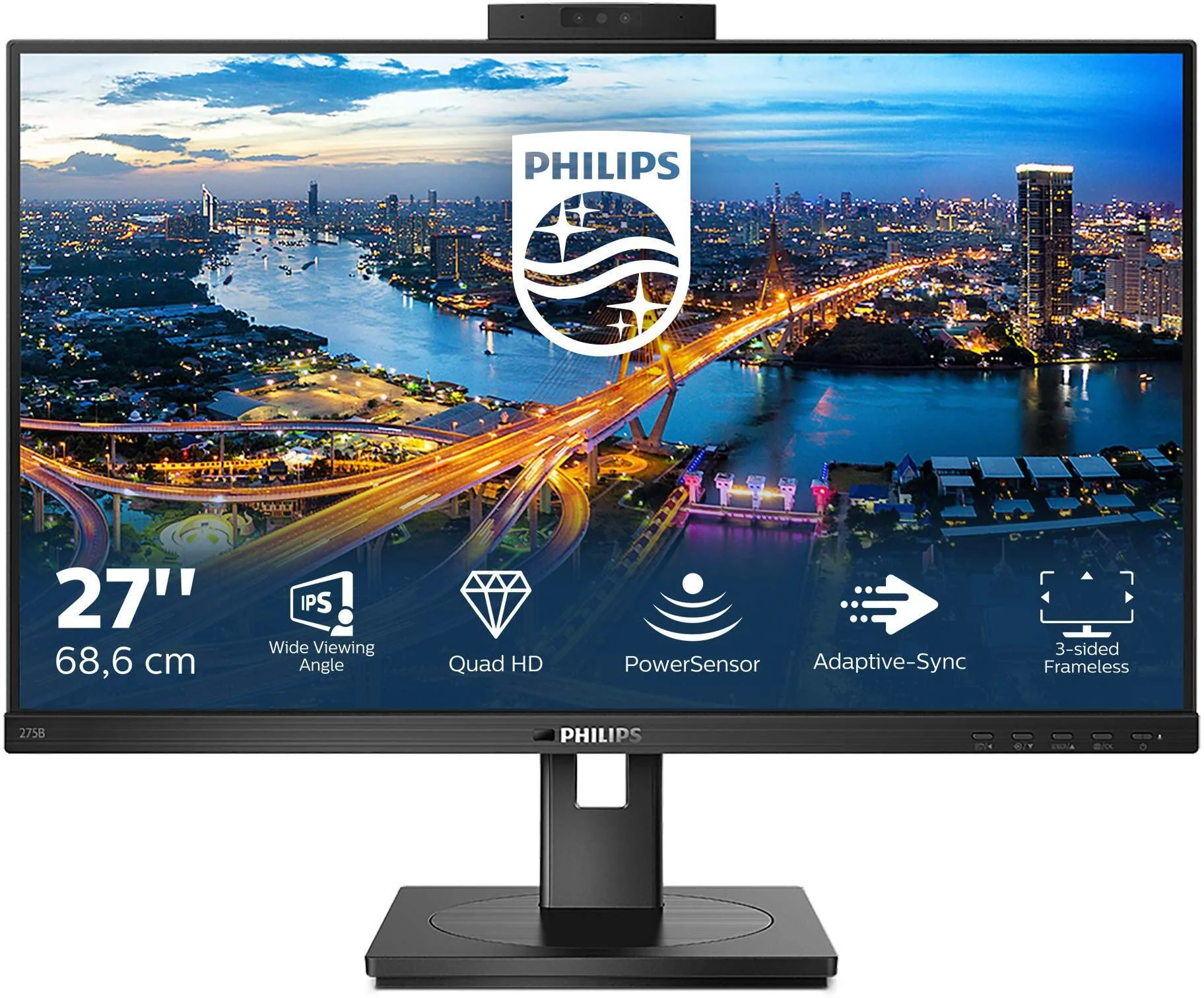 Монитор 31.5'' Philips 325B1L 16:9 2560х1440(WQHD) IPS, nonGLARE, 250cd/m2, H178°/V178°, 1200:1, 50M:1, 1.07B, 4ms, VGA, 2xHDMI, DP, USB-Hub, Height a