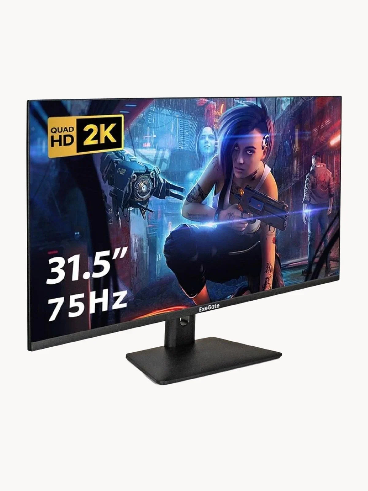 Монитор 31.5" ExeGate Combat EG3207T IPS 2560x1440, 165 Гц, 1 мс, 16:9, 300 кд/м², 2xHDMI 2.0, DP 1.4, USB, 3.5 Jack, динамики (2x3 Вт), FreeSync, Fli