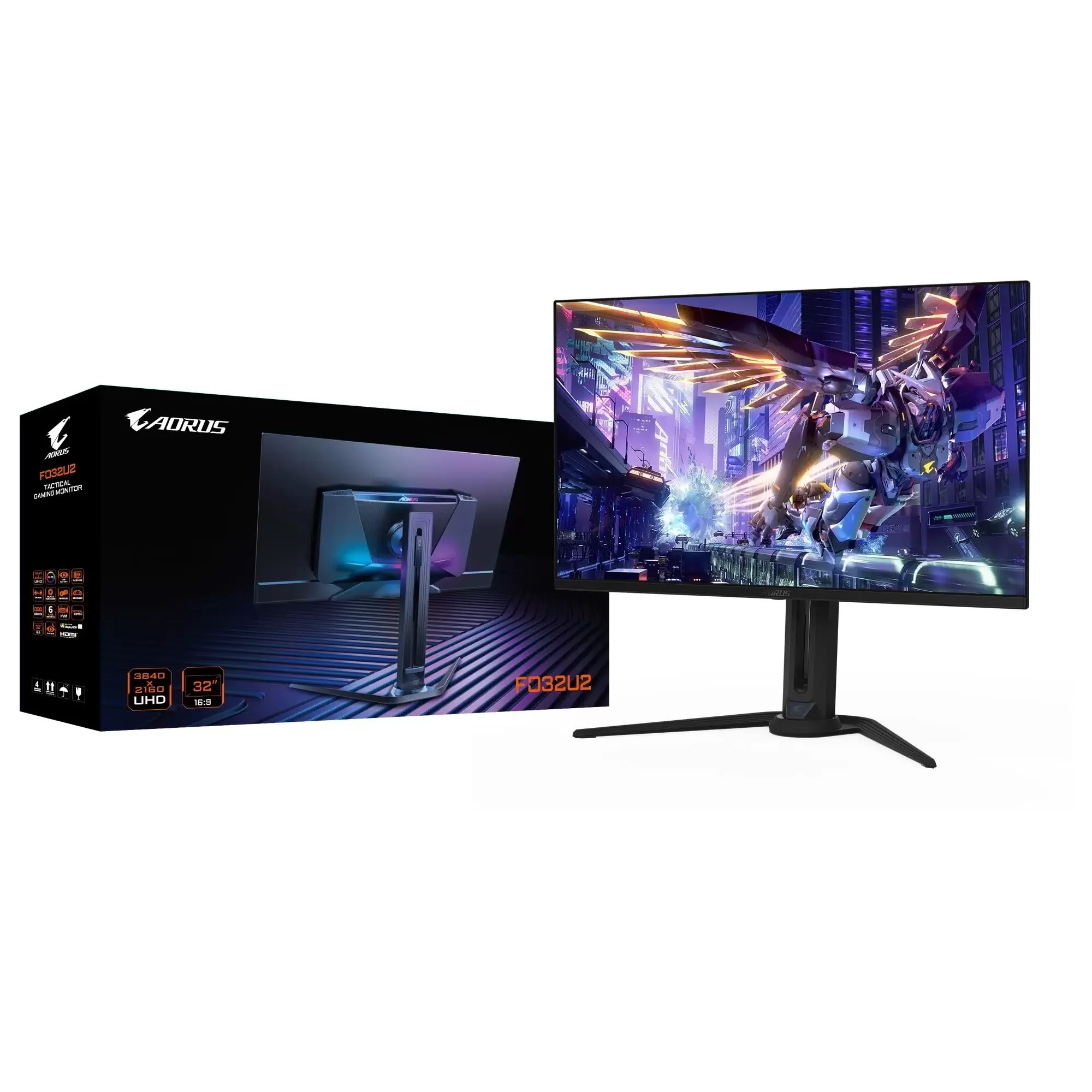 Монитор 31.5" Gigabyte AORUS FO32U2-EK QD-OLED 3840x2160, 240 Гц, 0.03 мс, 16:9, 1000 кд/м², DisplayHDR True Black 400, DP 2.1, HDMI 2.1, USB-C, USB H