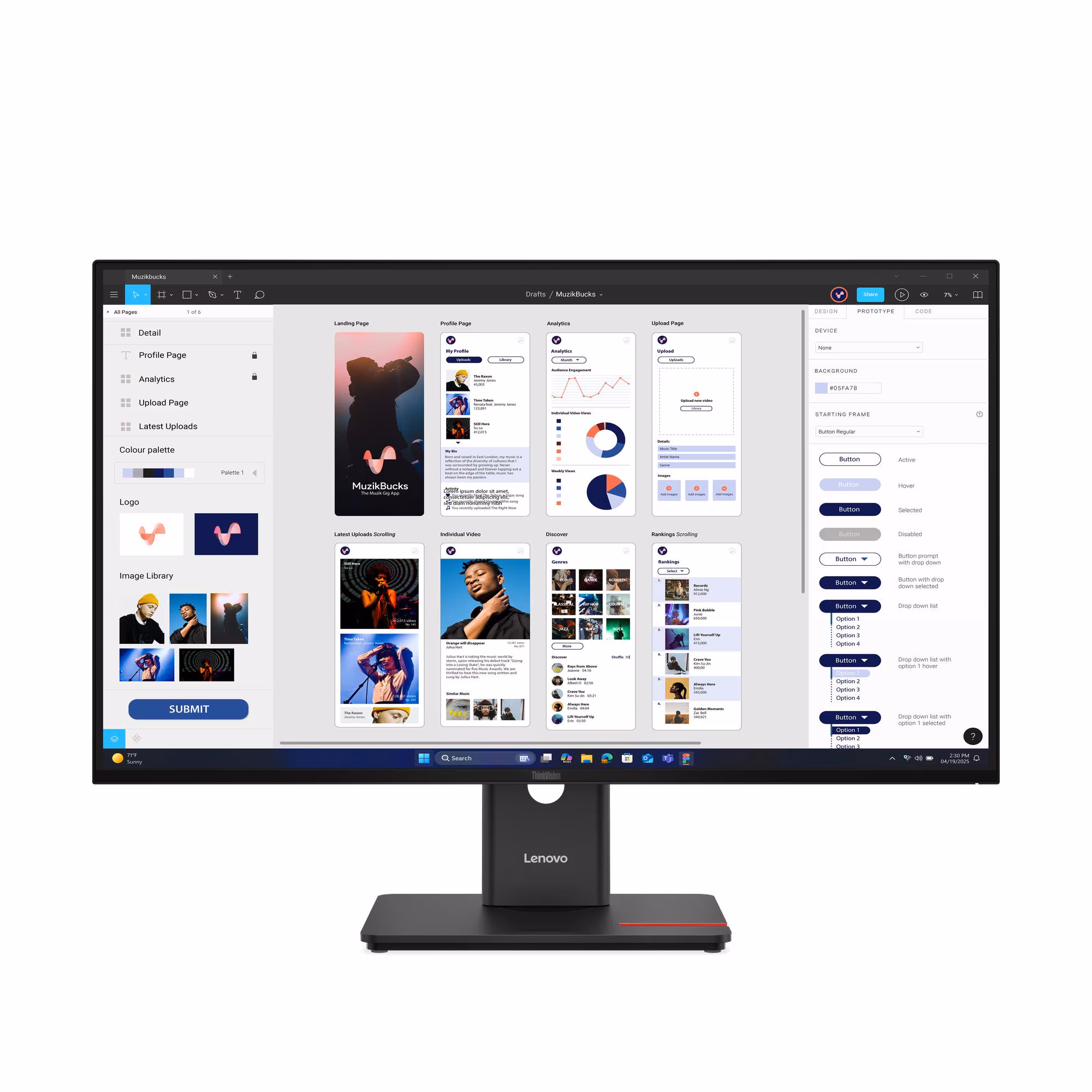 Монитор 31.5" Lenovo T32UD-40 IPS 3840x2160, 60 Гц, 4 мс, 16:9, 350 кд/м², 2×HDMI 2.1, DP 1.4, 2×USB-C (100 Вт + 15 Вт PD), USB Hub (3×USB 3.2 Gen1),