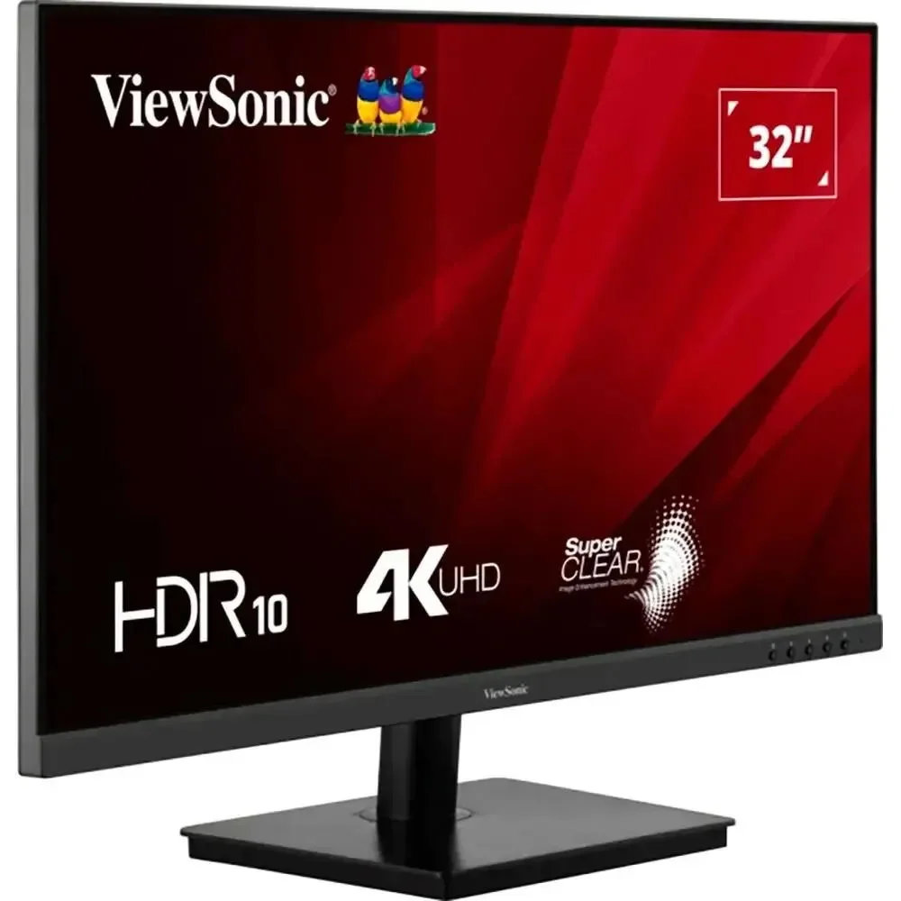 Монитор 32" ViewSonic VA3208-4K-HD VA 3840x2160, 60 Гц, 4 мс, 16:9, 300 кд/м², 2×HDMI 2.0, DP 1.4, 3.5 Jack, HDR10, черный