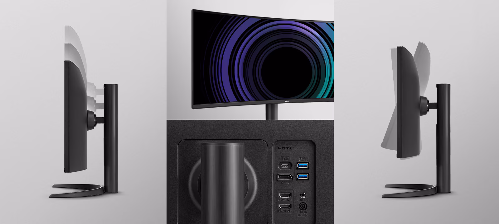 Монитор 34" LG UltraWide 34WR55QK-B VA 3440x1440, 100 Гц, 5 мс, 21:9, 300 кд/м², DP 1.4, 2xHDMI 2.0, USB Type-C, USB Hub, изогнутый экран (1800R), чер