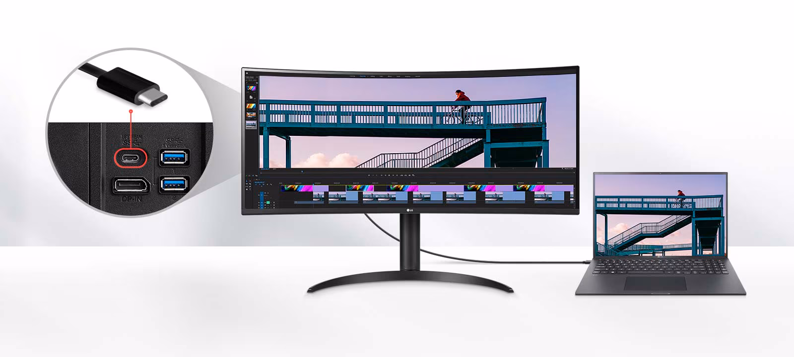 Монитор 34" LG UltraWide 34WR55QK-B VA 3440x1440, 100 Гц, 5 мс, 21:9, 300 кд/м², DP 1.4, 2xHDMI 2.0, USB Type-C, USB Hub, изогнутый экран (1800R), чер