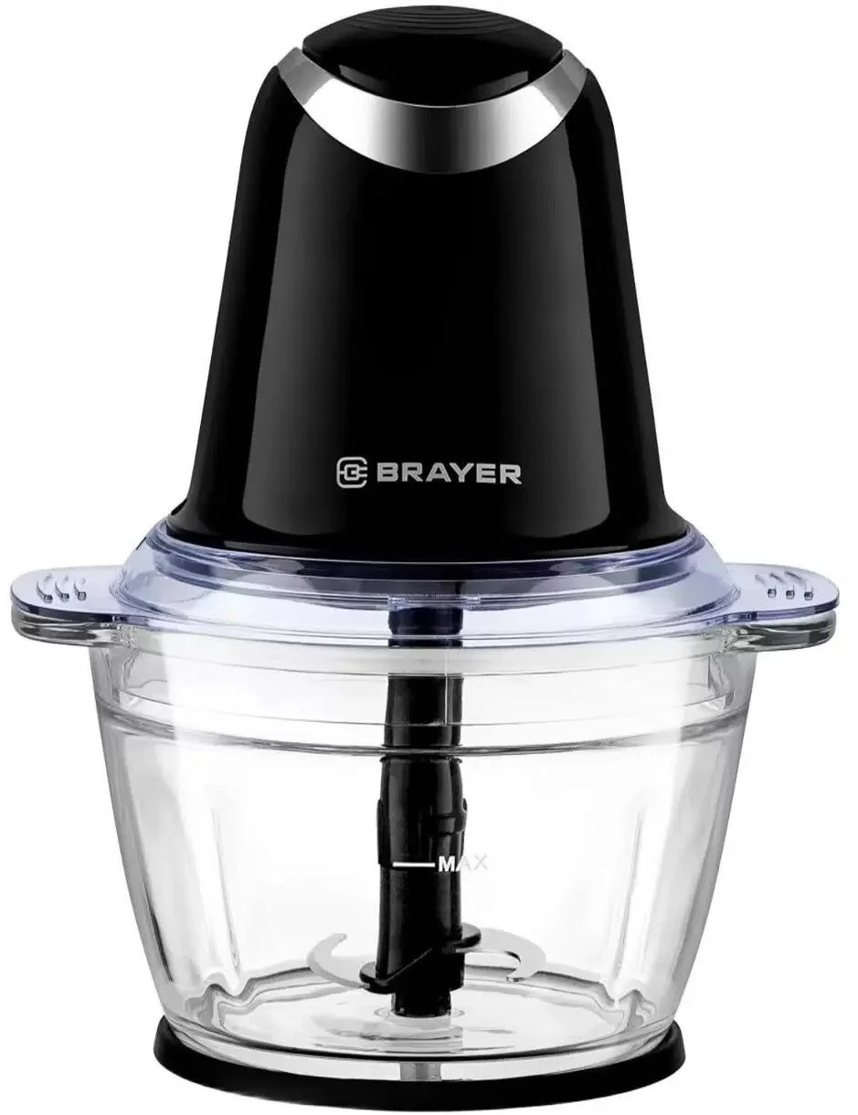 Минирезка BRAYER BR1406 500 Вт, AC мотор, Стекл чаша 1 л, 2 лезвия из нержав, 2 скорости