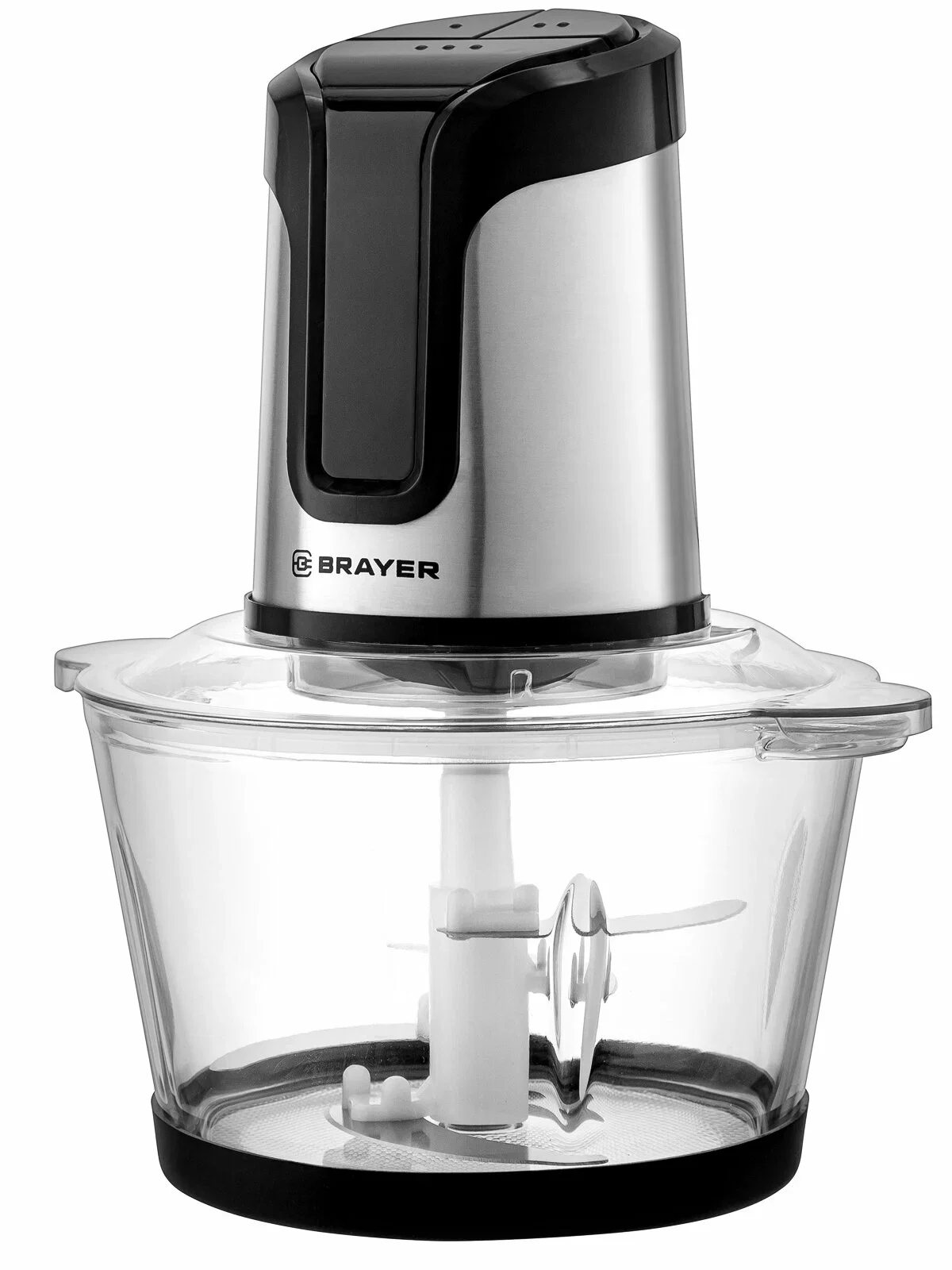 Минирезка BRAYER BR1407,800 Вт, LED дисплей, Стекл чаша 2 л, 4 лезвия из нержав. Стали