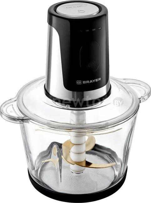 Минирезка BRAYER BR1408, 800 Вт, стекл чаша 3 л, 6 лезвий из титана, LED дисплей