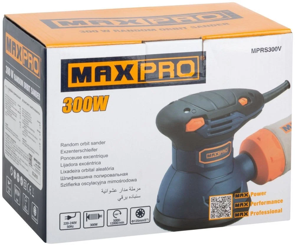 Эксцентриковая шлифмашина Max-Pro MPRS300V 300Вт D125мм (85240)