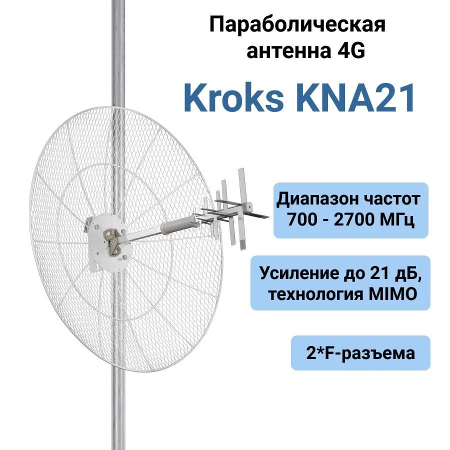 Антенна Крокс KNA21-700/2700 параболическая 4G MIMO антенна 21 дБ, F
