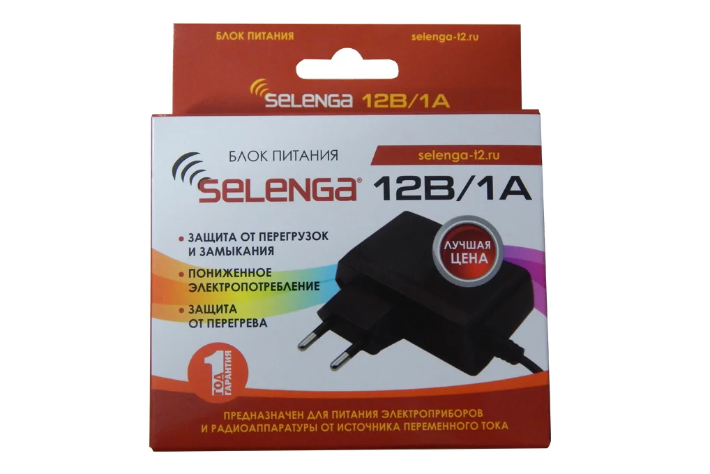 Блок питания 12V / 1A  SELENGA для приставок