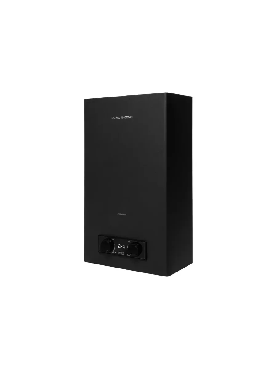 Колонка газовая Royal Thermo GWH 10 Inflame Grafit, черный, настенный, вертик, 20 кВт. 70 °C.