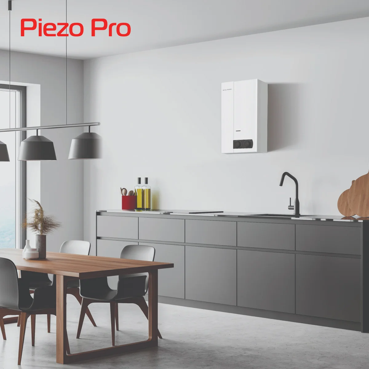 Колонка газовая Royal Thermo GWH 11 Piezo Pro, белый, настенный, вертик, 20 кВт. 70 °C.