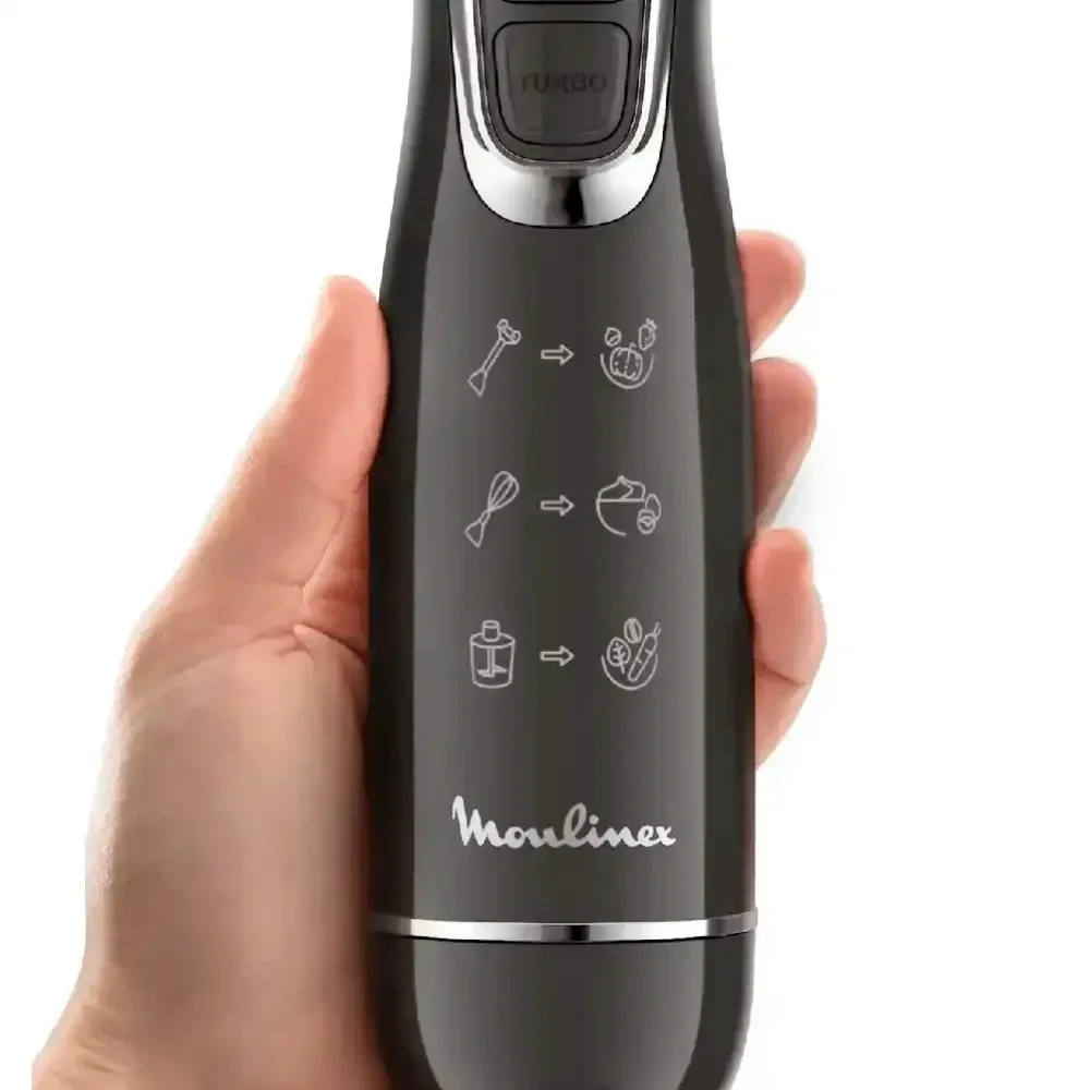 Блендер погружной Moulinex DD5R38F0, черный, 600Вт, 3насадки, 700мл,